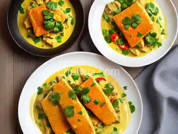 Fish Filet in Thai Coconut Curry Sauce