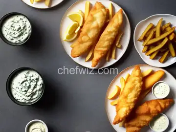 Fish and Chips with Malt Vinegar Mayonnaise