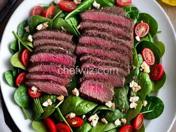 Flat Iron Steak and Spinach Salad