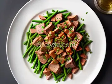 Flowering Chives and Pork Slivers (韭菜花炒肉丝 | Jiǔ Cài Huā Chǎo Ròu Sī)