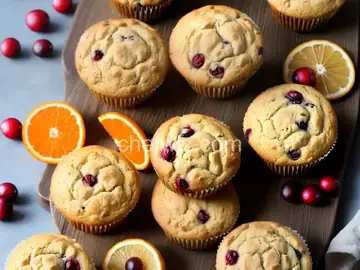 Fluffy Cranberry Orange Muffins