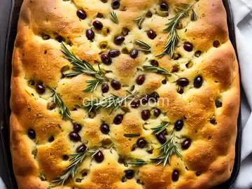 Focaccia with Olives and Rosemary