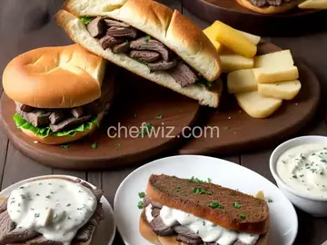 French Dip Steak Sandwiches with Horseradish Sauce
