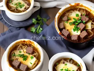 French Onion Soup with Homemade Beef Stock