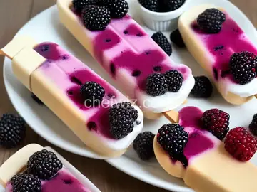 Fresh Blackberries and Cream Ice Pops