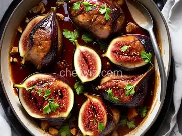 Fresh Figs and Chicken Thighs in Shallot-Balsamic Reduction
