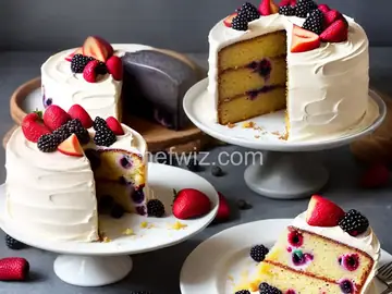 Fresh Nectarine Cake with Blackberries