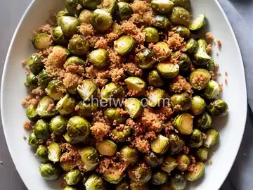 Fried Brussels Sprouts with Feta, Lemon and Breadcrumbs