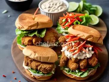 Fried Chicken Sandwiches with Slaw and Spicy Mayo