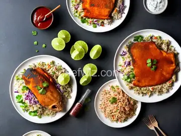 Fried Whole Fish, Chipotle Sauce, Rice, and Mexican Slaw