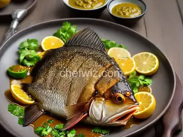Fried Whole Fish with Tomatillo Sauce