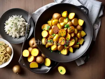 Fried Yellow Squash with Potatoes and Onions