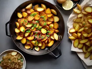 Fried potatoes and onions