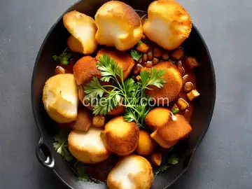 Fried puffball mushroom