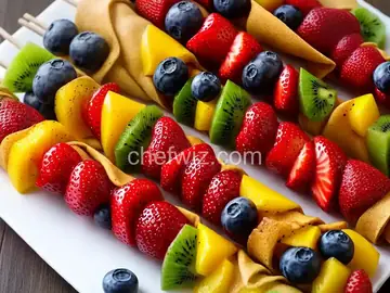 Fruit Crepe Kebabs