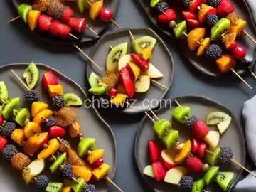 Fruit Skewers with Apple Cinnamon Dipping Sauce