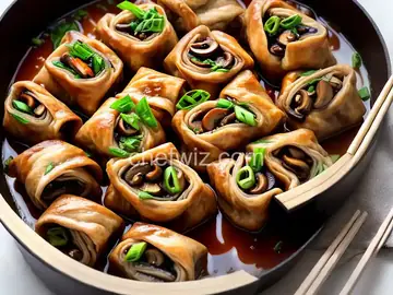 Fu Pei Guen (Chinese Bean Curd Rolls) With Pork, Mushroom, and Ginger Recipe