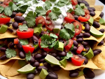 Fully Loaded Black Bean Nachos with Red and Green Salsas
