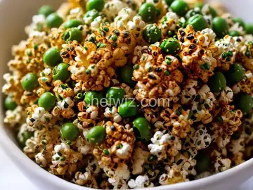 Furikake Popcorn with Wasabi Peas