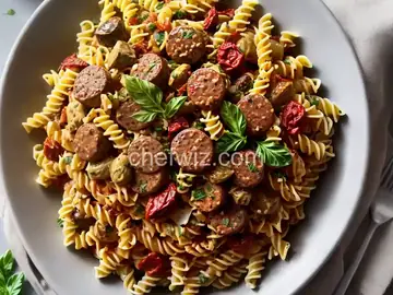 Fusilli with Sausage, Artichokes, and Sun-Dried Tomatoes