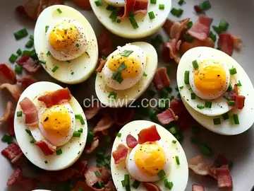 Garlic, Basil, and Bacon Deviled Eggs