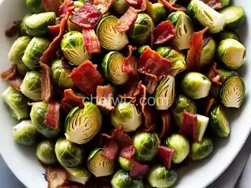 Garlic Brussels Sprouts with Crispy Bacon