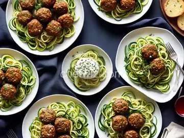 Garlic Butter Meatballs & Zoodles