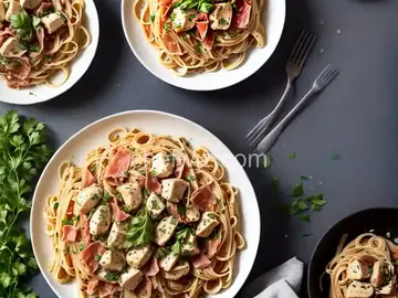 Garlic Chicken Pasta with Prosciutto