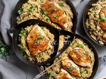 Garlic Chicken with Orzo Noodles