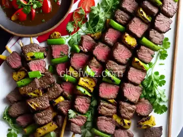 Garlic-Mustard Grilled Beef Skewers