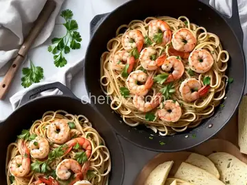 Garlic Shrimp Linguine