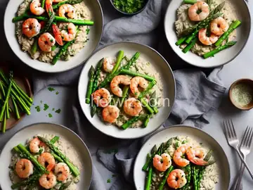 Garlic Shrimp and Asparagus Risotto