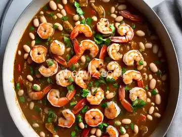 Garlic Shrimp and White Beans