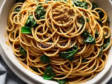 Garlic Spinach Spaghetti