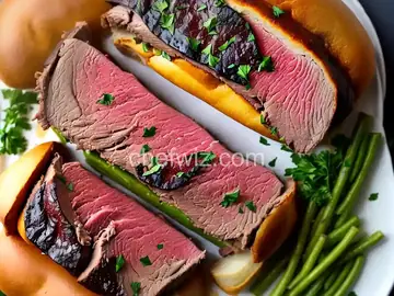 Garlic-Stuffed Roast Beef for Po'boys