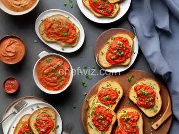 Garlic Toasts with Red Pepper Aioli