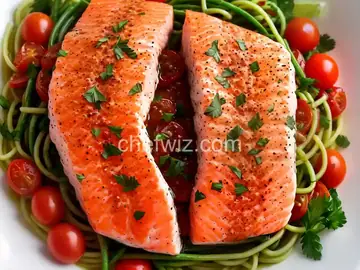 Garlicky Angel Hair With Salmon And Tomatoes