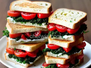 Garlicky Broccoli Rabe, Fresh Mozzarella, and Tomato Jam Sandwich from Cutty's Recipe