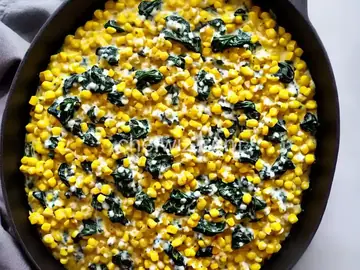 Garlicky Creamed Corn and Spinach