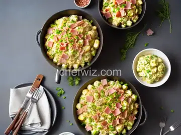 German Potato Salad with Chopped Ham