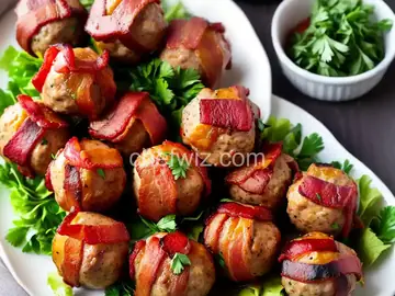 German-Style Bacon-Wrapped Turkey Meatballs