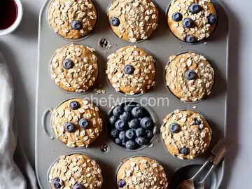 Get-Up-and-Go Muffins with Greek Yogurt, Oatmeal, and Blueberries