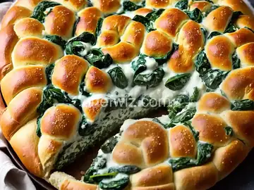 Giant Spinach Dip-Stuffed Pretzel