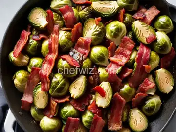 Glazed Brussels Sprouts with Bison Bacon