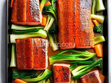 Glazed Salmon and Bok Choy Sheet Pan Dinner