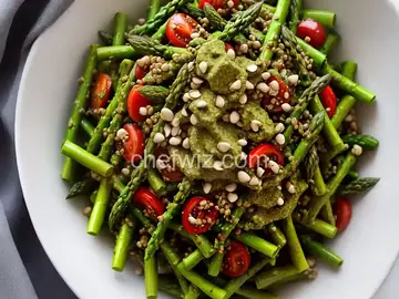 Gluten-Free Buckwheat, Asparagus, and Pesto Salad