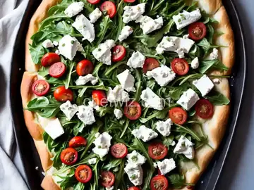 Goat Cheese Arugula Pizza - No Red Sauce!