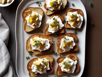 Goat Cheese Toasts with Walnuts, Honey & Thyme