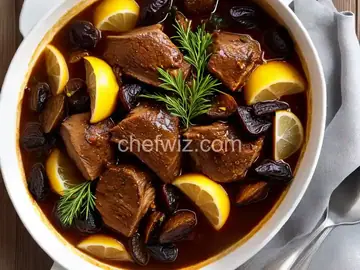 Goat Shoulder Braised with Prunes and Preserved Lemons