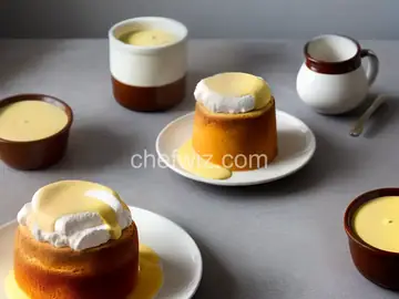Grand Marnier Souffles with Crème Anglaise